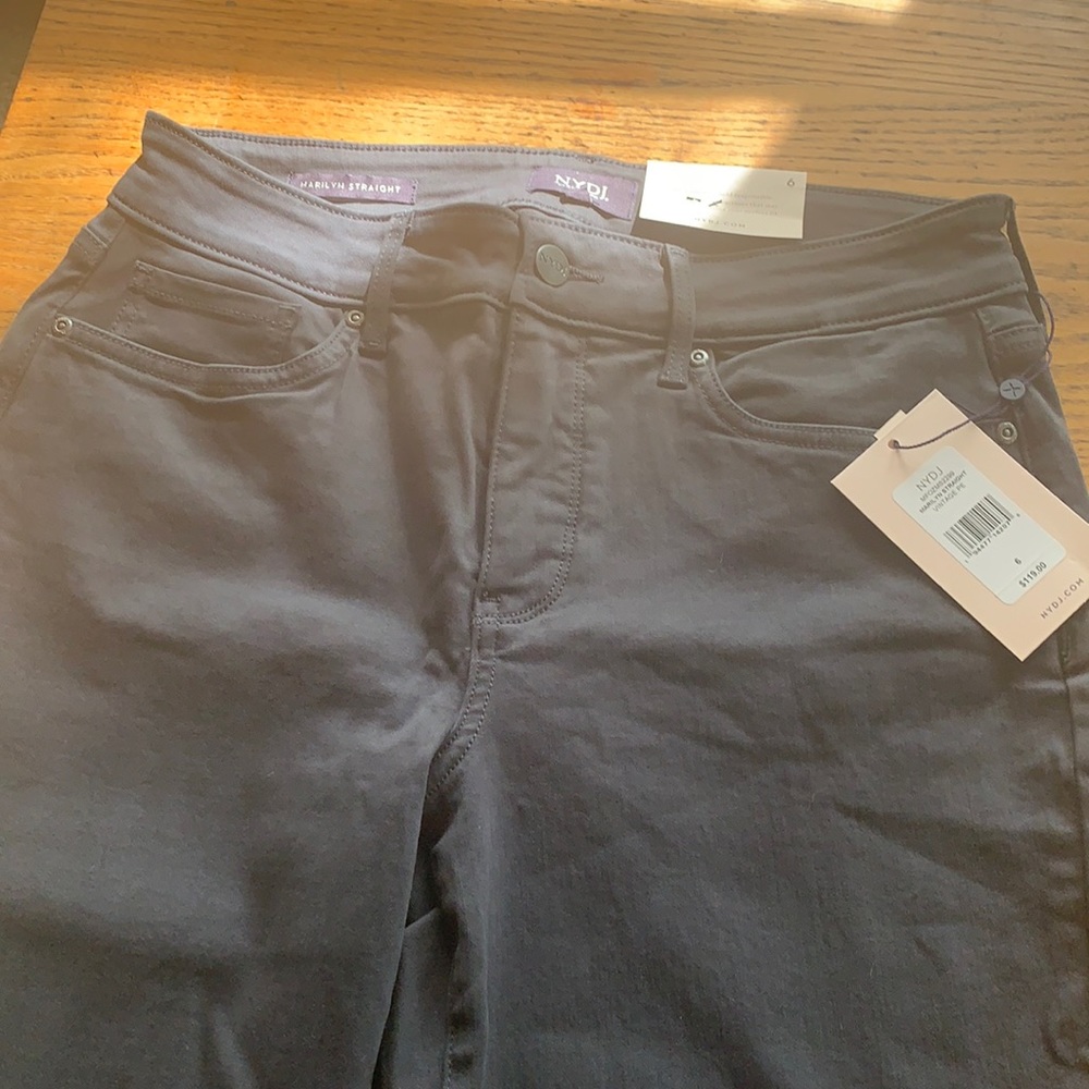 NYDJ Marilyn Straight 6 NWT deep gray